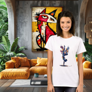 Abstract Gymnast   Fluid Ink Watercolor Motion Art Tri-Blend Shirt