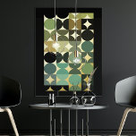 Abstract Half Circles Industrial Fusion Art Gold<br><div class="desc">Beautiful contemporary black, dark brown, grey, beige taupe, teal, olive green, and real gold foil coloured geometric circles and half circles pattern on a crisp white background. Elegant, stylish, and eclectic minimalism design for the artistic interior designer, the artsy décor decorator, the popular hip trendsetter, the vintage retro art style,...</div>