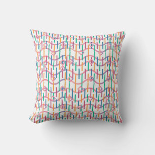 Abstract Half Circles Mod Op Fusion Art Pattern Throw Pillow