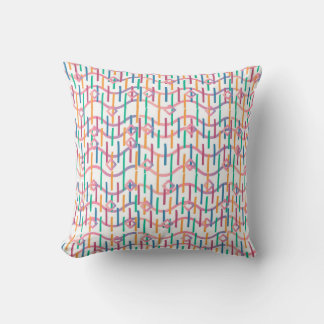 Abstract Half Circles Mod Op Fusion Art Pattern Throw Pillow