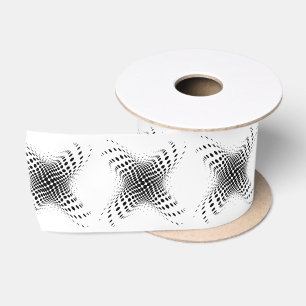 Abstract Half-tone Circle X's Thunder_Cove Satin Ribbon
