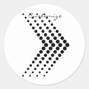 Abstract Half-tone Circle Zigzag Chevron Classic Round Sticker
