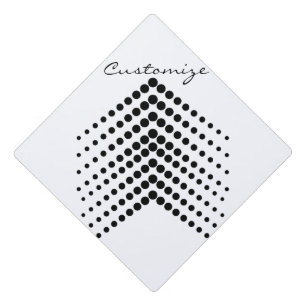 Abstract Half-tone Circle Zigzag Chevron Graduation Cap Topper