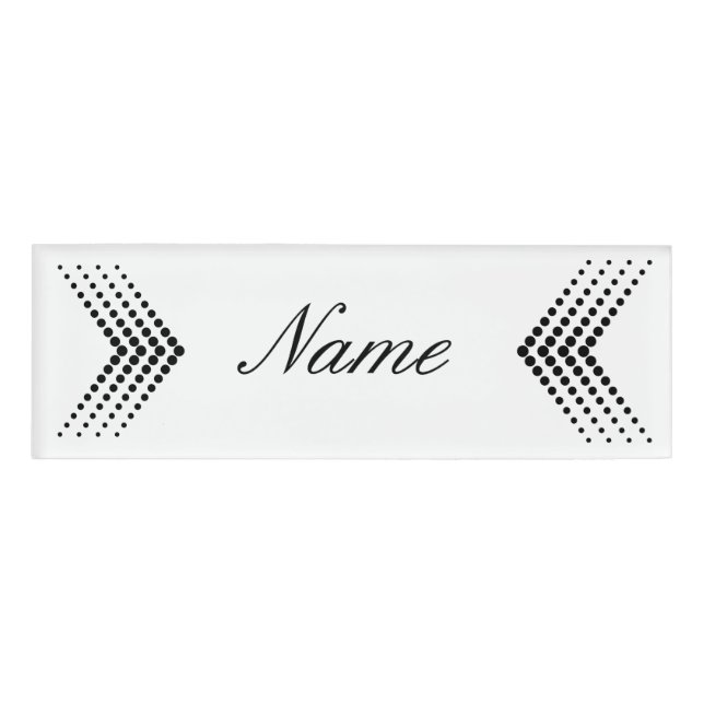 Abstract Half-tone Circle Zigzag Chevron Name Tag (Front)