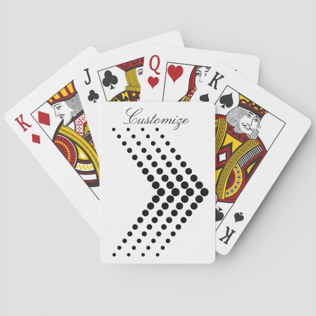 Abstract Half-tone Circle Zigzag Chevron Playing Cards (Back)