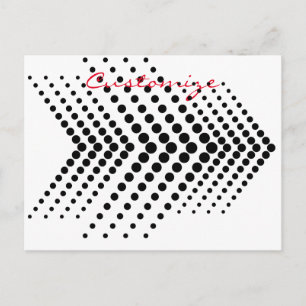 Abstract Half-tone Circle Zigzag  Chevron Postcard