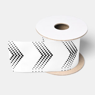 Abstract Half-tone Circle Zigzag Chevron Satin Ribbon