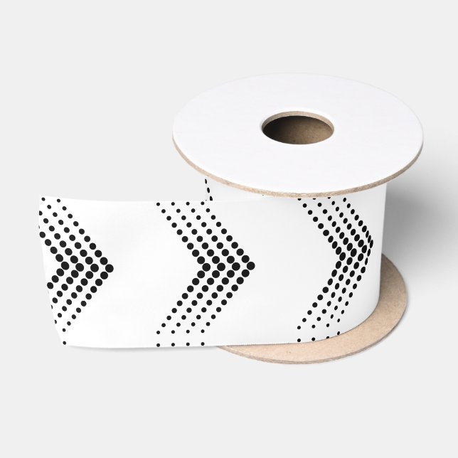 Abstract Half-tone Circle Zigzag  Chevron Satin Ribbon (Spool)
