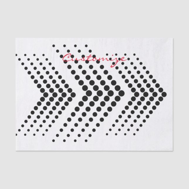 Abstract Half-tone Circle Zigzag Chevron Tissue Paper (Front)