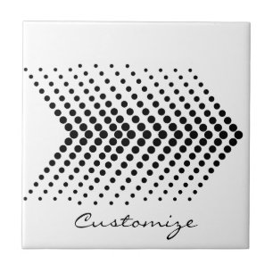 Abstract Half-tone Circle Zigzag Chevrons Tile