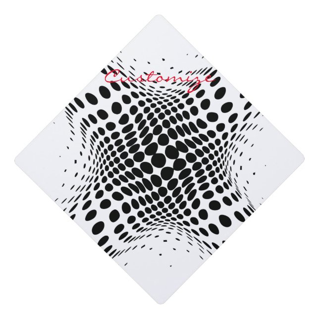 Abstract Half-tone Circles X Graduation Cap Topper (Front)