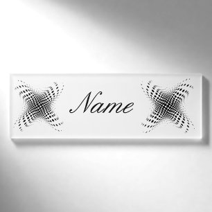 Abstract Half-tone Circles X Thunder_Cove Name Tag