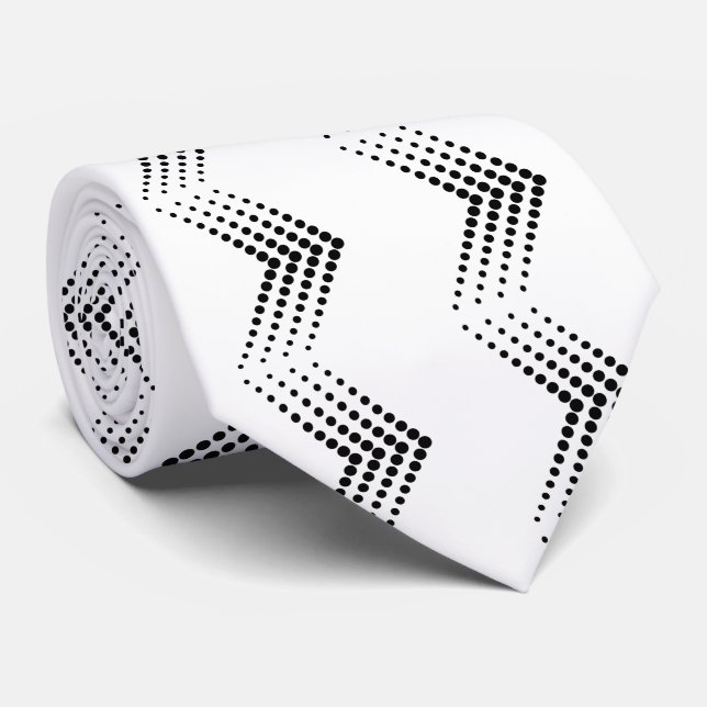 Abstract Half-tone Double Zigzag Chevron Tie (Rolled)