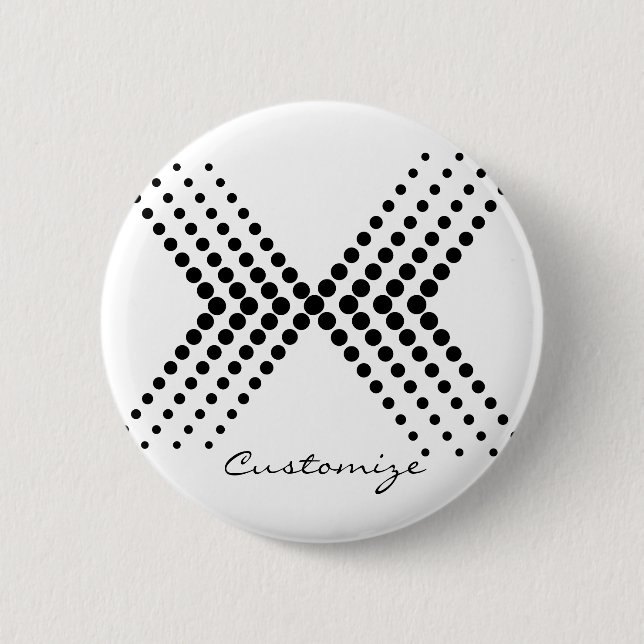 Abstract Half-tone Pulsating Circle Zigzag 2 Inch Round Button (Front)