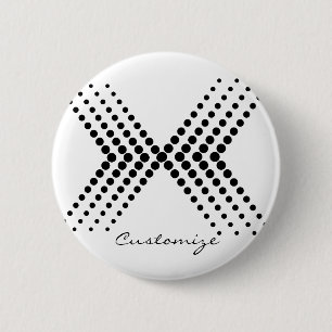 Abstract Half-tone Pulsating Circle Zigzag 2 Inch Round Button