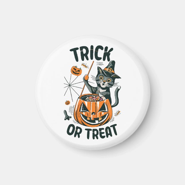 Abstract Halloween Cat Magnet (Front)