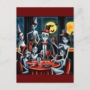 Abstract Halloween Party Postcard