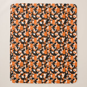 Abstract Halloween Pumpkins and Bats Sherpa Blanket