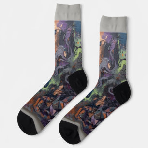 Abstract Halloween Socks