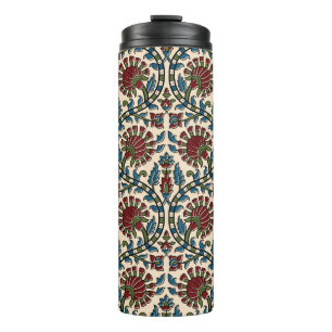 abstract hand block ajrakh print background design thermal tumbler