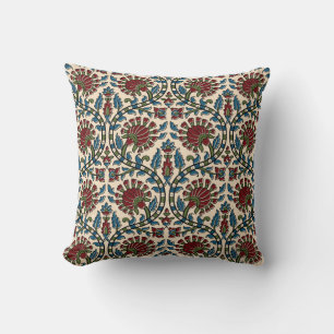 abstract hand block ajrakh print background design throw pillow