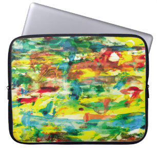  abstract hand draw oil painting composition. colo laptop sleeve