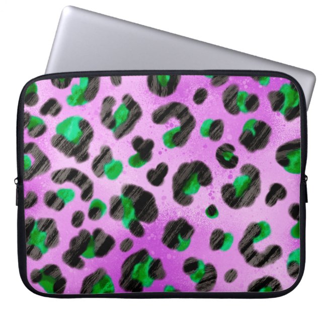 Abstract Hand Drawing Furry Brush Strokes Seamless Laptop Sleeve (Front)