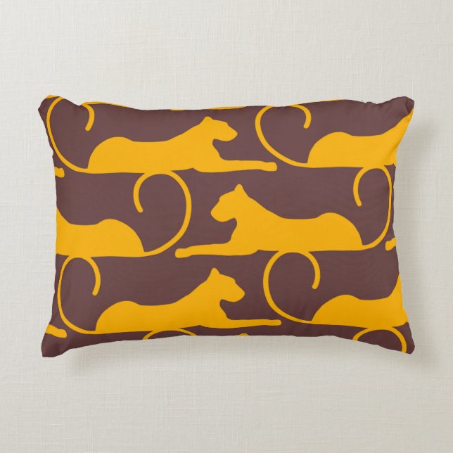 Abstract Hand Drawing Leopard Cheetah Panther Cat  Accent Pillow (Front)