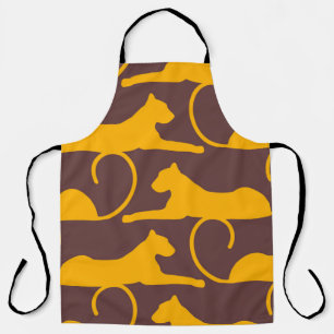 Abstract Hand Drawing Leopard Cheetah Panther Cat Apron