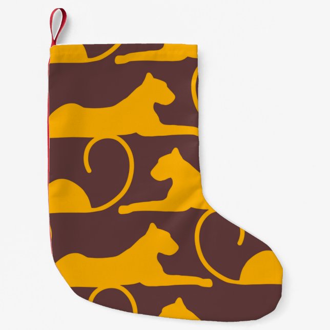 Abstract Hand Drawing Leopard Cheetah Panther Cat  Small Christmas Stocking (Front)