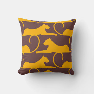 Abstract Hand Drawing Leopard Cheetah Panther Cat  Throw Pillow