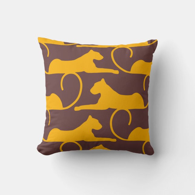 Abstract Hand Drawing Leopard Cheetah Panther Cat  Throw Pillow (Front)