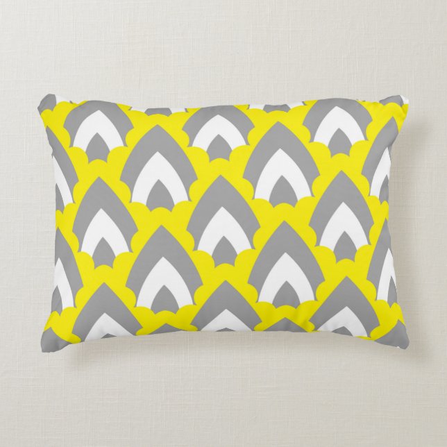 Abstract Hand Drawing Retro Geometric Shapes Trian Accent Pillow (Front)