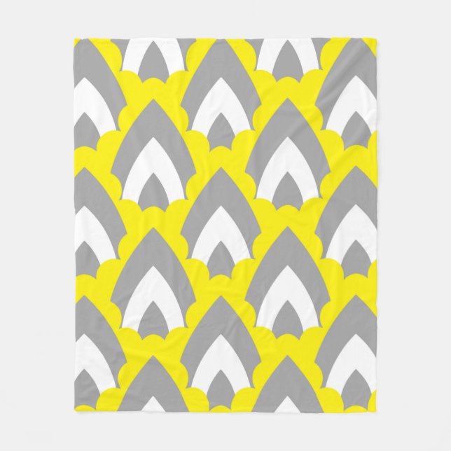 Abstract Hand Drawing Retro Geometric Shapes Trian Fleece Blanket (Front)