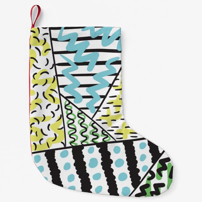 Abstract hand drawn background 3 small christmas stocking (Front)