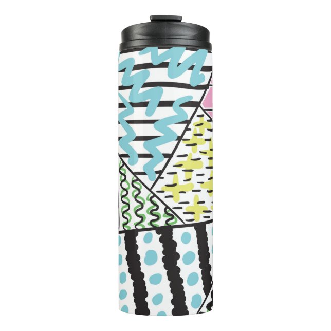Abstract hand drawn background 3 thermal tumbler (Front)