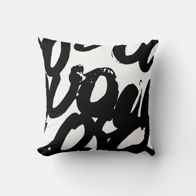 Abstract Hand-Drawn Circles Throw Pillow (Front)