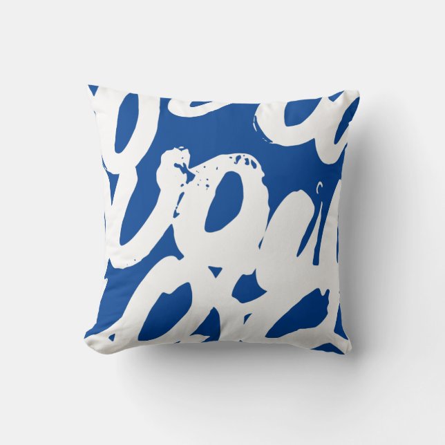 Abstract Hand-Drawn Circles Throw Pillow (Front)