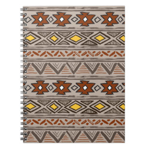 Abstract hand-drawn ethnic pattern notebook