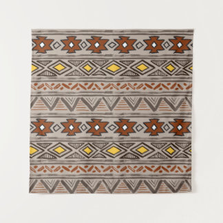 Abstract hand-drawn ethnic pattern tapestry