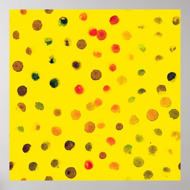 Abstract hand drawn image with multicolor dots on  poster (Front)