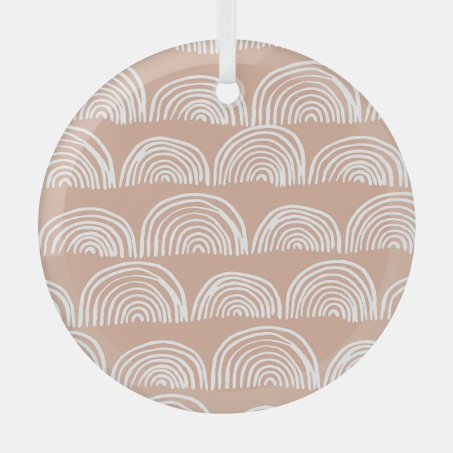 Abstract hand-drawn seamless pattern. glass ornament (Front)