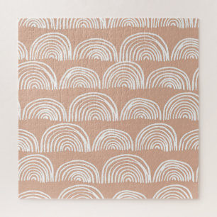 Abstract hand-drawn seamless pattern. jigsaw puzzle