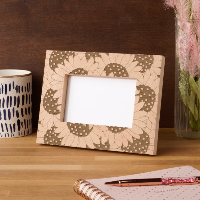 Abstract Hand Drawn Sunflower Pattern Etched Frames (Left)