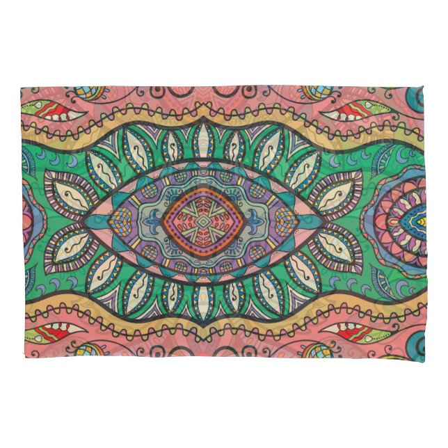Abstract Hand-Drawn Tribal Pattern. Pillowcase (Front)