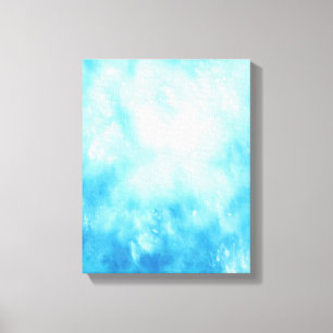 Abstract Hand Drawn Watercolor Background: Blue Canvas Print
