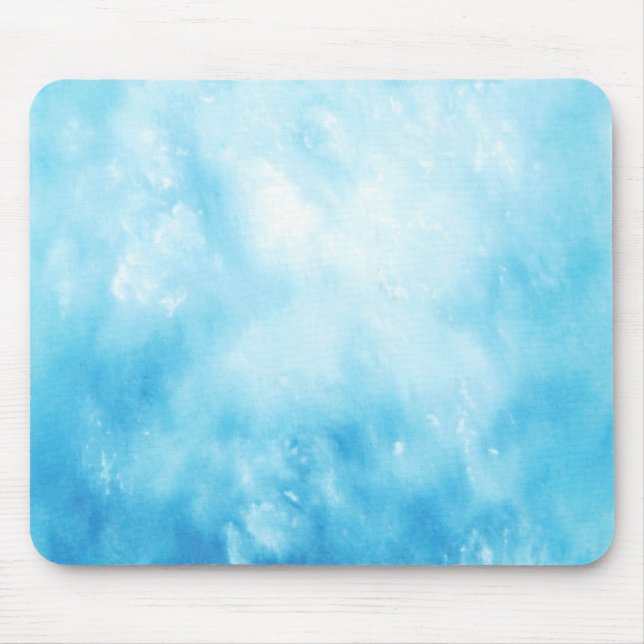 Abstract Hand Drawn Watercolor Background: Blue Mouse Pad (Front)