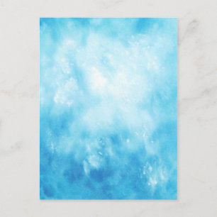 Abstract Hand Drawn Watercolor Background: Blue Postcard