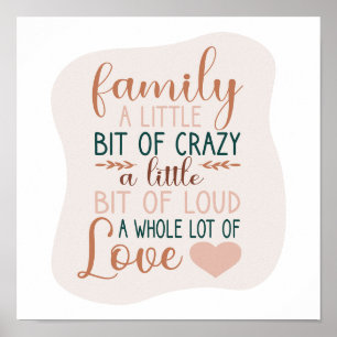 Abstract Hand Lettered Terracotta Family Quote Poster