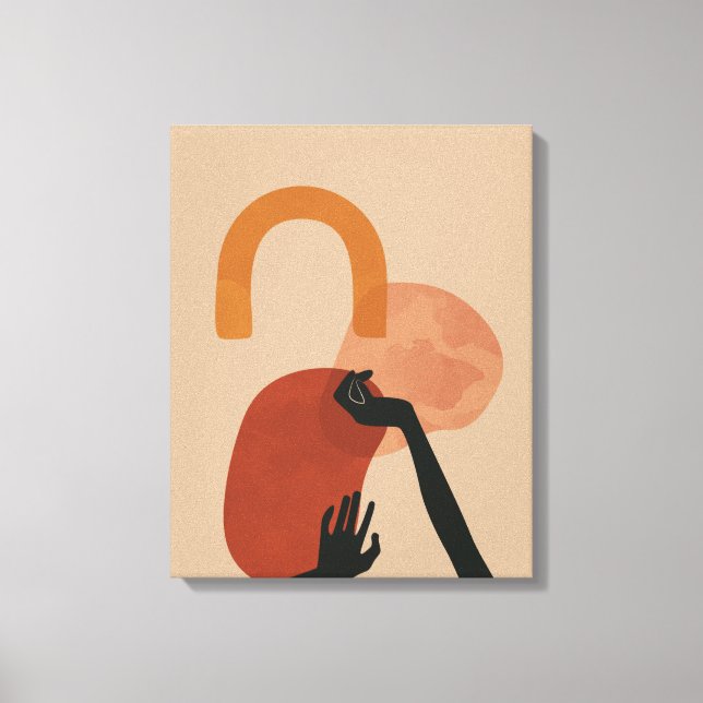 Abstract Hand Painted Art - Boho, Earthy Tones Canvas Print (Front)